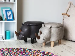 Discount Beliani Elainjakkara Keinonahka Säilytystila Tummanharmaa 60 X 32 Cm Rhino