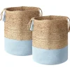 Best Beliani Juuttikori Beige/Vaaleansininen 50 Cm 2 Kpl Gajar