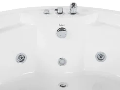 Kylpy- & Poreammeet<Beliani Kulmaporeamme Led-Valot Bluetooth-Kaiutin Valkoinen 150 X 114 Cm Milano