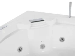 Kylpy- & Poreammeet<Beliani Kulmaporeamme Led-Valot Bluetooth-Kaiutin Valkoinen 150 X 114 Cm Milano