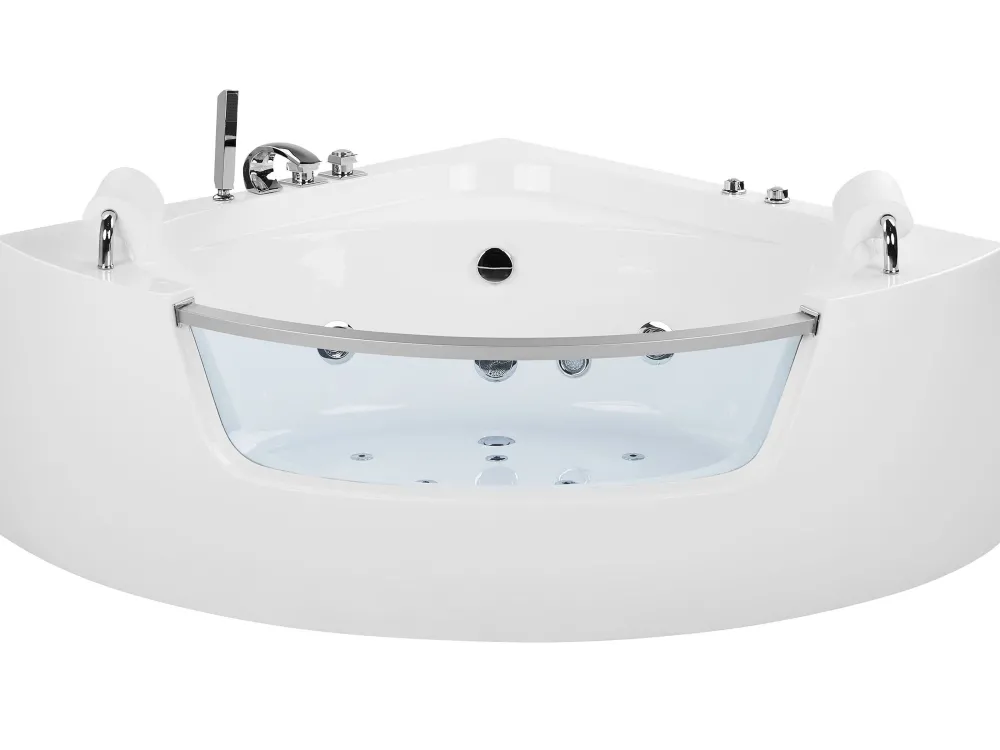 Cheap Beliani Kulmaporeamme Led-Valot Valkoinen 201 X 150 Cm Mangle