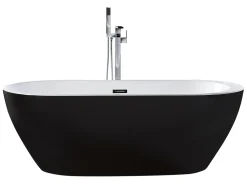 Hot Beliani Kylpyamme Vapaasti Seisova Musta 150 X 75 Cm Nevis