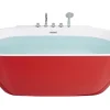 Cheap Beliani Kylpyamme Vapaasti Seisova Punainen 170 X 80 Cm Rotso