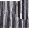 Store Beliani Matto Lehmannahka Musta/Harmaa 140 X 200 Cm Atalar