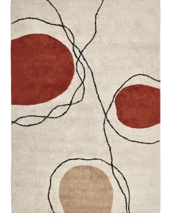 Best Beliani Matto Puuvilla Beige/Punainen 160 X 230 Cm Bolat