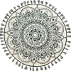 Best Sale Beliani Matto Puuvilla Kermanvalkoinen/Vihrea O 120 Cm Irice
