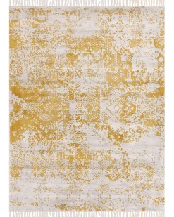 Sale Beliani Matto Viskoosi Keltainen/Beige 160 X 230 Cm Boyali