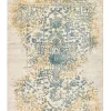 Store Beliani Matto Viskoosi Keltainen/Tummanvihrea 160 X 230 Cm Boyali