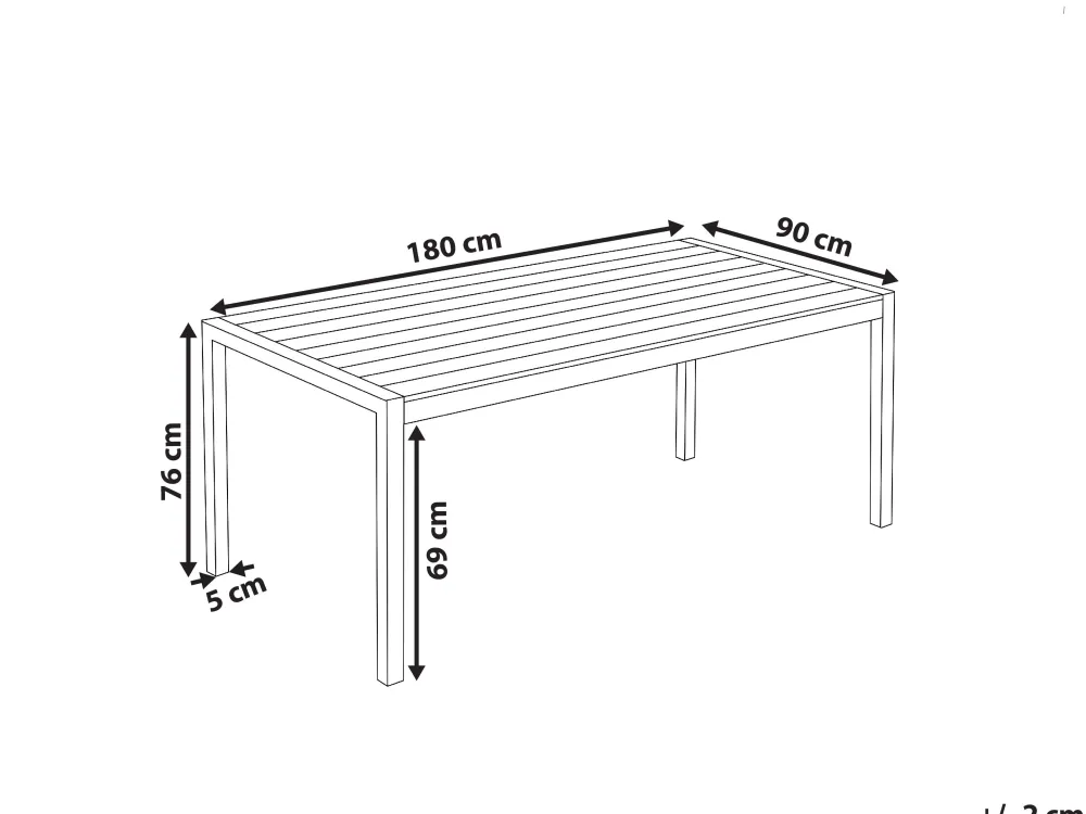 Shop Beliani Puutarhapoyta Alumiini Valkoinen 180 X 90 Cm Vernio