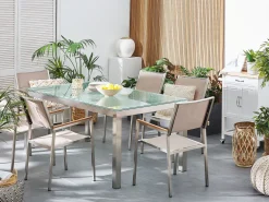 Discount Beliani Puutarhatuoli Kangas Beige 2 Kpl Grosseto