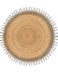 Online Beliani Pyorea Matto Juutti Beige/Harmaa 140 Cm Marts
