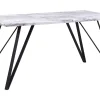 Best Sale Beliani Ruokapoyta Marmorikuvio Valkoinen/Musta 150 X 80 Cm Molden