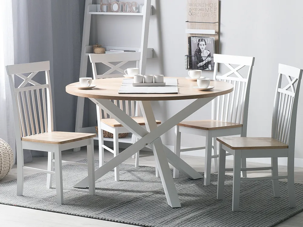 Best Sale Beliani Ruokapoyta Vaalea Puu/Valkoinen 120 Cm Jacksonville
