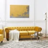 Sohvat<Beliani Sinapinkeltainen Samettiverhoiltu Sohvaryhma Chesterfield