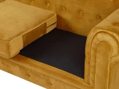 Sohvat<Beliani Sinapinkeltainen Samettiverhoiltu Sohvaryhma Chesterfield