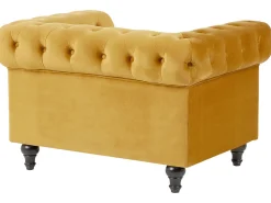 Sohvat<Beliani Sinapinkeltainen Samettiverhoiltu Sohvaryhma Chesterfield