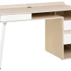 Cheap Beliani Tyopoyta 3 Laatikkoa 3 Hyllya Vaalea Puu/Valkoinen 130 X 60 Cm Caracas