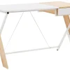 Best Sale Beliani Tyopoyta Laatikko Vaalea Puu/Valkoinen 120 X 60 Cm Hamden