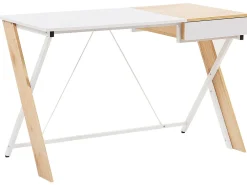 Best Sale Beliani Tyopoyta Laatikko Vaalea Puu/Valkoinen 120 X 60 Cm Hamden