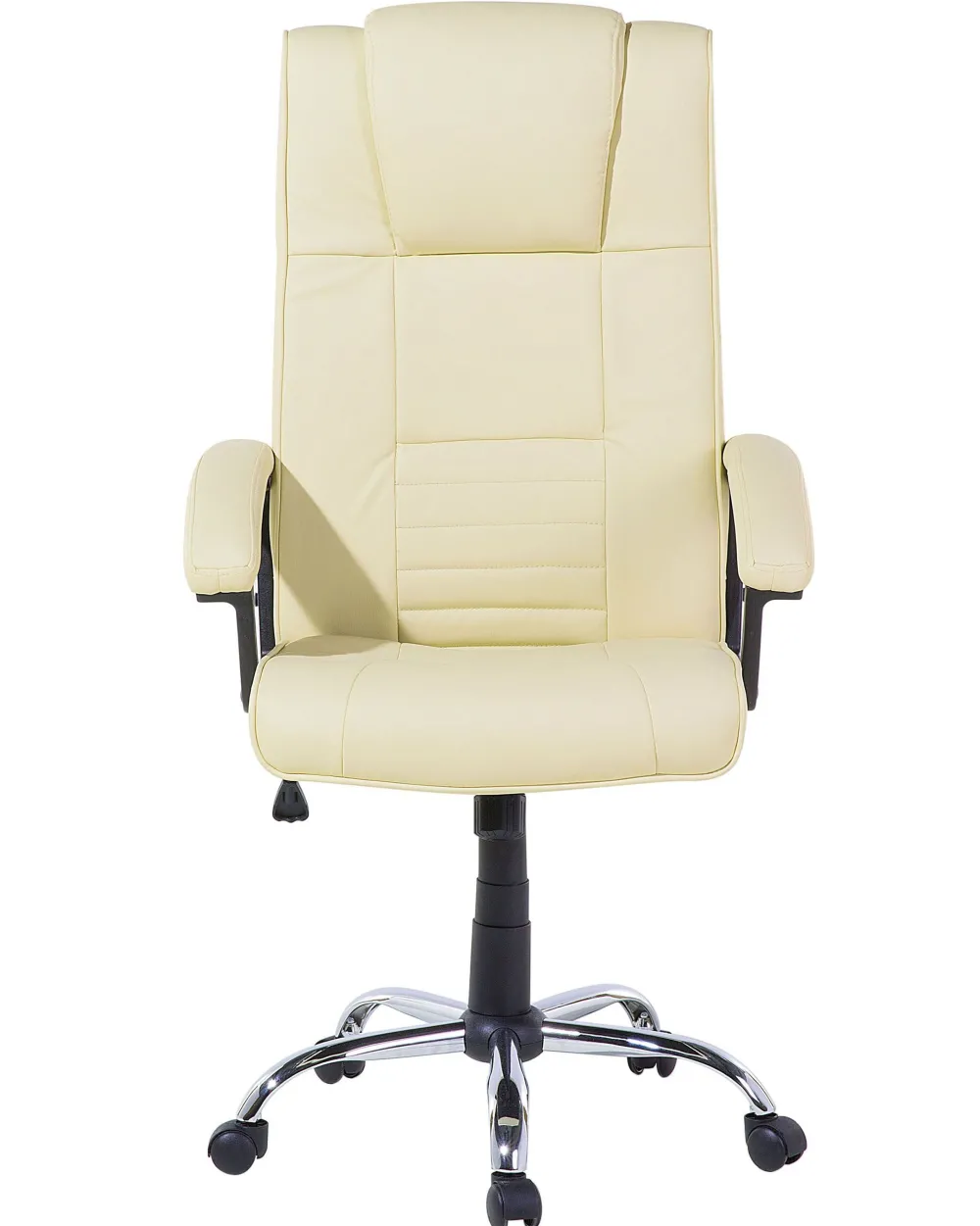 Tuolit<Beliani Tyotuoli Keinonahka Hierova Vaalea Beige Comfort Ii
