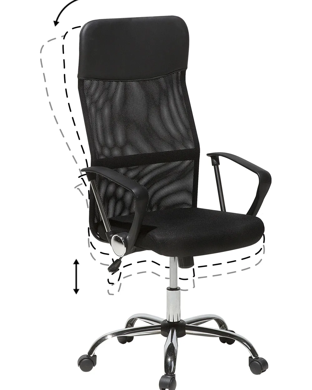 Tuolit<Beliani Tyotuoli Verkkokangas Musta Design