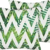 Tekstiilit<Beliani Ulkokoristetyyny Valkoinen/Vihrea 45 X 45 Cm 2 Kpl Brento