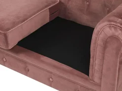 Sohvat<Beliani Vaaleanpunainen Samettiverhoiltu Sohvaryhma Chesterfield